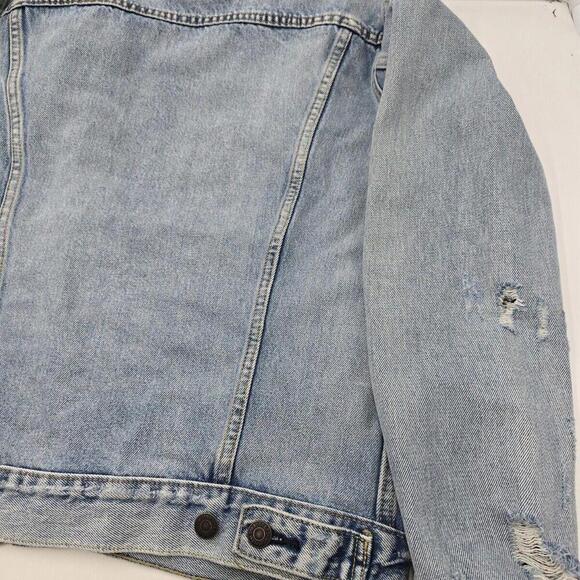 Levi's Stratus Y2K Distressed Retro 100 Cotton Medium Jean Jacket - Picture 10 of 11